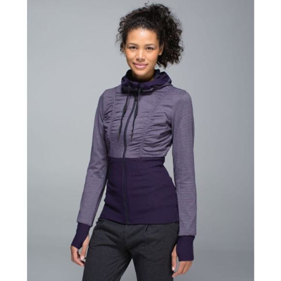 Lululemon Dance Studio Jacket III Reversible Black Grape Thumbhole Sleeves 4 - Picture 2 of 9